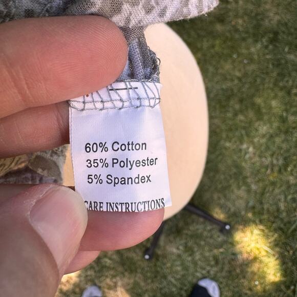 Southern Grace Happy Camper Lace Sleeved Shirt Teal Green/Gray Burnout Large - Picture 10 of 13